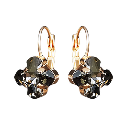 Earrings "Byzantine Cross (Silver Night)" with Swarovski™ crystals